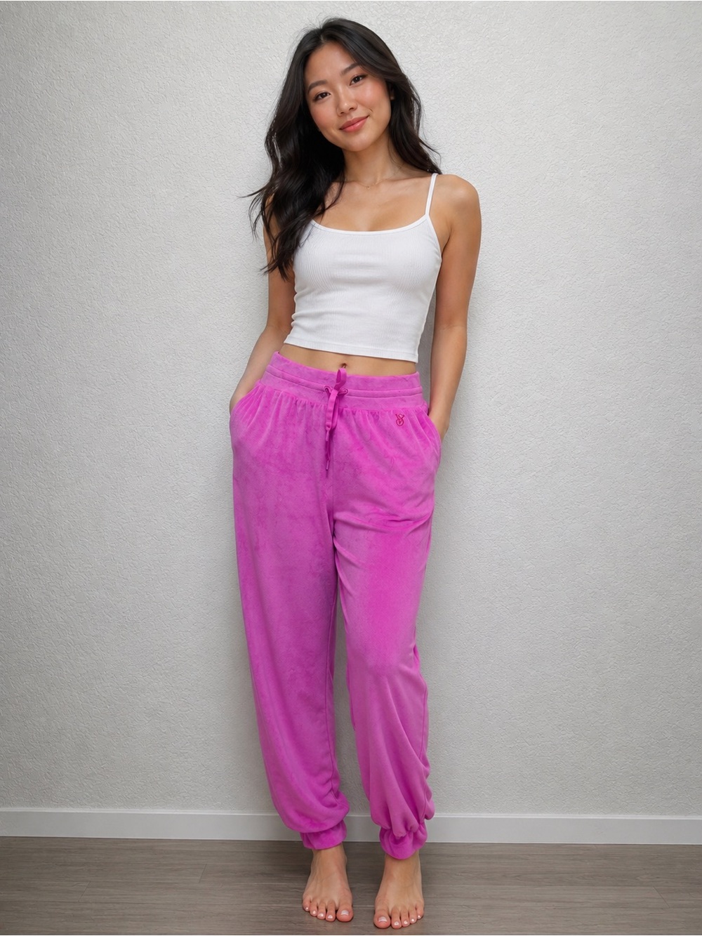 Cozy Pink Velour Joggers